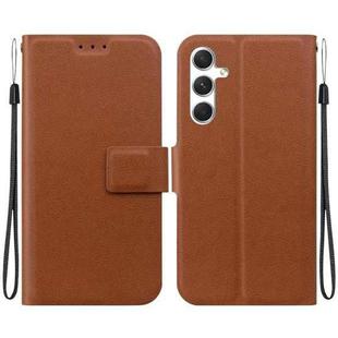 For Samsung Galaxy S25 5G Ultra-thin Voltage Magnetic Buckle Leather Phone Case(Brown)