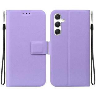 For Samsung Galaxy S25 5G Ultra-thin Voltage Magnetic Buckle Leather Phone Case(Purple)