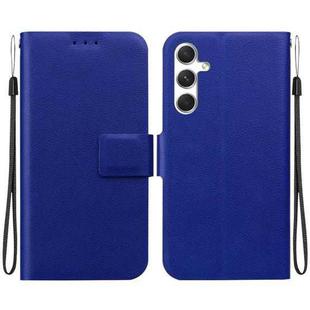 For Samsung Galaxy S25 5G Ultra-thin Voltage Magnetic Buckle Leather Phone Case(Blue)