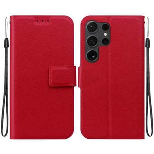 For Samsung Galaxy S24 Ultra 5G Ultra-thin Voltage Magnetic Buckle Leather Phone Case(Red)