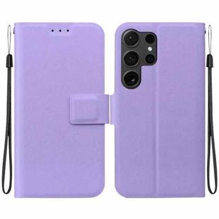 For Samsung Galaxy S24 Ultra 5G Ultra-thin Voltage Magnetic Buckle Leather Phone Case(Purple)