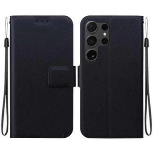 For Samsung Galaxy S24 Ultra 5G Ultra-thin Voltage Magnetic Buckle Leather Phone Case(Black)