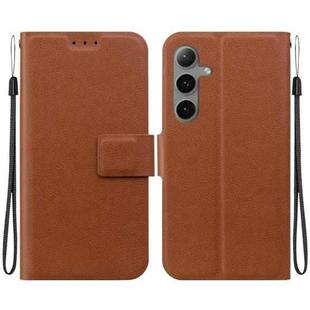 For Samsung Galaxy S24+ 5G Ultra-thin Voltage Magnetic Buckle Leather Phone Case(Brown)