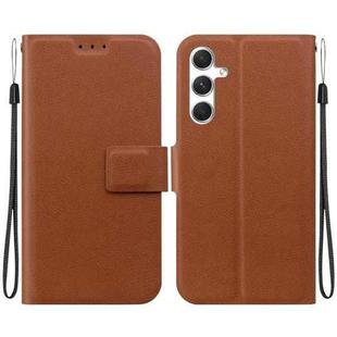 For Samsung Galaxy S24 5G Ultra-thin Voltage Magnetic Buckle Leather Phone Case(Brown)