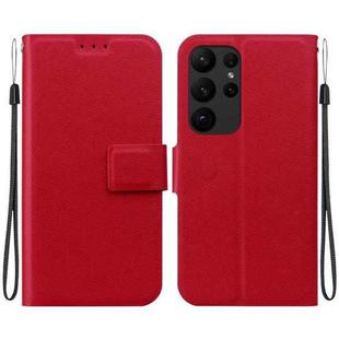 For Samsung Galaxy S23 Ultra 5G Ultra-thin Voltage Magnetic Buckle Leather Phone Case(Red)