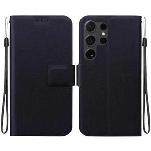 For Samsung Galaxy S22 Ultra 5G Ultra-thin Voltage Magnetic Buckle Leather Phone Case(Black)