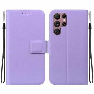 For Samsung Galaxy S22+ 5G Ultra-thin Voltage Magnetic Buckle Leather Phone Case(Purple)