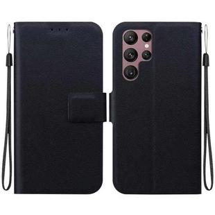 For Samsung Galaxy S22+ 5G Ultra-thin Voltage Magnetic Buckle Leather Phone Case(Black)