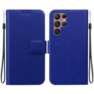 For Samsung Galaxy S22 5G Ultra-thin Voltage Magnetic Buckle Leather Phone Case(Blue)