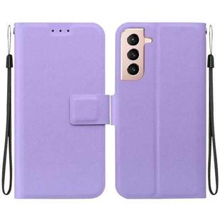 For Samsung Galaxy S21 5G Ultra-thin Voltage Magnetic Buckle Leather Phone Case(Purple)