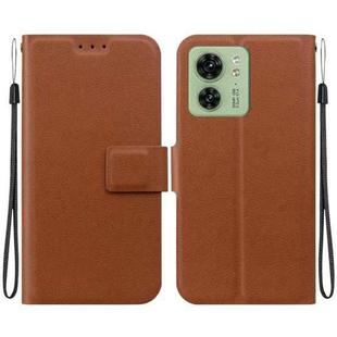 For Motorola Edge 40 Ultra-thin Voltage Magnetic Buckle Leather Phone Case(Brown)