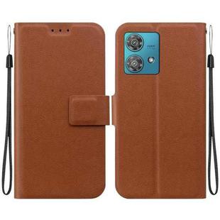 For Motorola Edge 40 Neo Ultra-thin Voltage Magnetic Buckle Leather Phone Case(Brown)