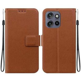 For Motorola Edge 50 Neo 5G Global Ultra-thin Voltage Magnetic Buckle Leather Phone Case(Brown)