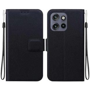 For Motorola Edge 50 Neo 5G Global Ultra-thin Voltage Magnetic Buckle Leather Phone Case(Black)