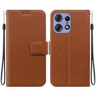 For Motorola Edge 50 Pro Ultra-thin Voltage Magnetic Buckle Leather Phone Case(Brown)