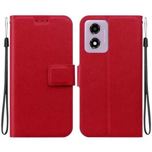 For Motorola Moto E14 / Moto G04s Ultra-thin Voltage Magnetic Buckle Leather Phone Case(Red)