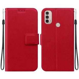 For Motorola Moto E20 / E30 / E40 Ultra-thin Voltage Magnetic Buckle Leather Phone Case(Red)