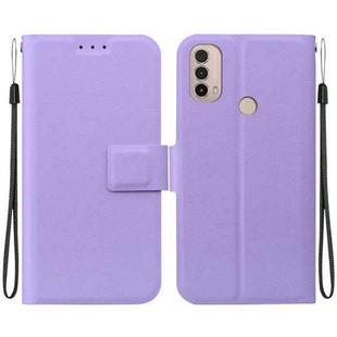 For Motorola Moto E20 / E30 / E40 Ultra-thin Voltage Magnetic Buckle Leather Phone Case(Purple)