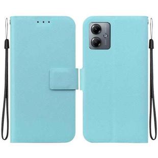 For Motorola Moto G14 Ultra-thin Voltage Magnetic Buckle Leather Phone Case(Green)