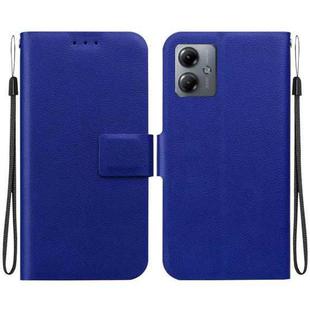 For Motorola Moto G14 Ultra-thin Voltage Magnetic Buckle Leather Phone Case(Blue)