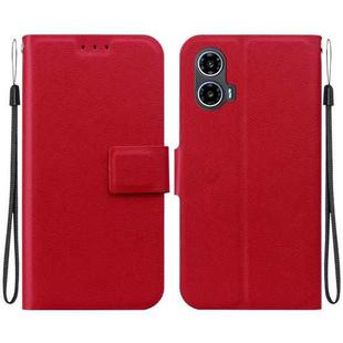 For Motorola Moto G34 Ultra-thin Voltage Magnetic Buckle Leather Phone Case(Red)