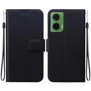 For Motorola Moto G35 Ultra-thin Voltage Magnetic Buckle Leather Phone Case(Black)