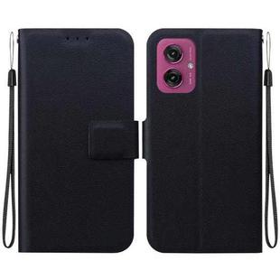 For Motorola Moto G55 Ultra-thin Voltage Magnetic Buckle Leather Phone Case(Black)