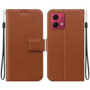 For Motorola Moto G84 Ultra-thin Voltage Magnetic Buckle Leather Phone Case(Brown)