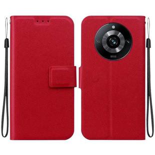 For Realme 11 Pro / 11 Pro+ Ultra-thin Voltage Magnetic Buckle Leather Phone Case(Red)