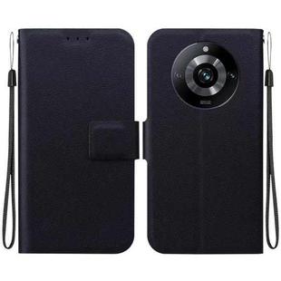 For Realme 11 Pro / 11 Pro+ Ultra-thin Voltage Magnetic Buckle Leather Phone Case(Black)