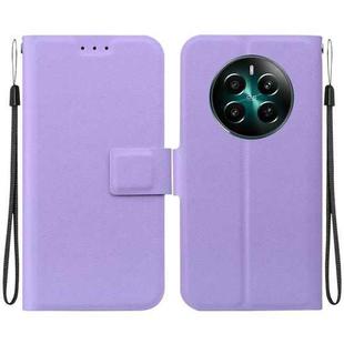 For Realme 12+ Ultra-thin Voltage Magnetic Buckle Leather Phone Case(Purple)