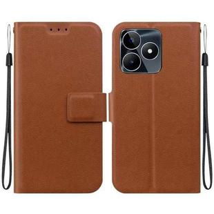 For Realme C53 / C53 India / Narzo N53 Ultra-thin Voltage Magnetic Buckle Leather Phone Case(Brown)