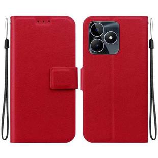 For Realme C53 / C53 India / Narzo N53 Ultra-thin Voltage Magnetic Buckle Leather Phone Case(Red)