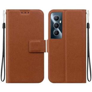 For Realme C65 4G Ultra-thin Voltage Magnetic Buckle Leather Phone Case(Brown)