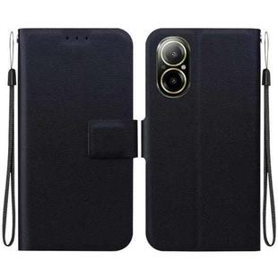 For Realme C67 4G Global Ultra-thin Voltage Magnetic Buckle Leather Phone Case(Black)