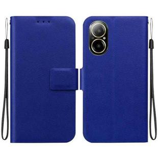 For Realme C67 4G Global Ultra-thin Voltage Magnetic Buckle Leather Phone Case(Blue)