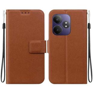 For Realme GT Neo6 / GT Neo6 SE / GT 6 Ultra-thin Voltage Magnetic Buckle Leather Phone Case(Brown)