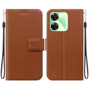 For Realme Note 60 / C61 / C63 Ultra-thin Voltage Magnetic Buckle Leather Phone Case(Brown)