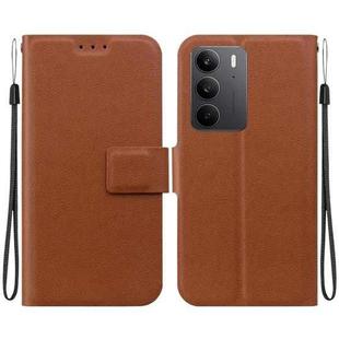 For Realme C75 Ultra-thin Voltage Magnetic Buckle Leather Phone Case(Brown)