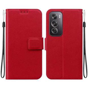 For OPPO Reno12 Pro 5G Global Ultra-thin Voltage Magnetic Buckle Leather Phone Case(Red)
