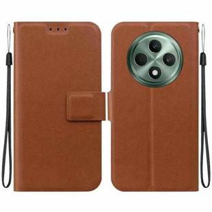 For OPPO Reno12 F 5G Ultra-thin Voltage Magnetic Buckle Leather Phone Case(Brown)