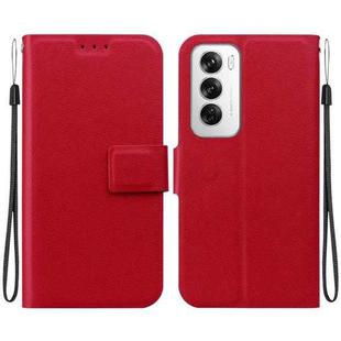For OPPO Reno12 5G Global Ultra-thin Voltage Magnetic Buckle Leather Phone Case(Red)