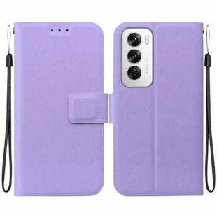 For OPPO Reno12 5G Global Ultra-thin Voltage Magnetic Buckle Leather Phone Case(Purple)