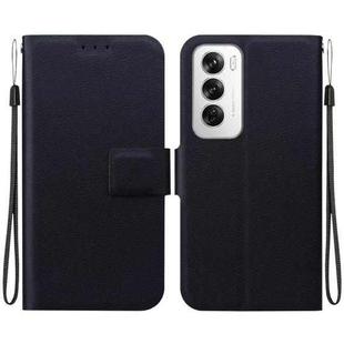 For OPPO Reno12 5G Global Ultra-thin Voltage Magnetic Buckle Leather Phone Case(Black)