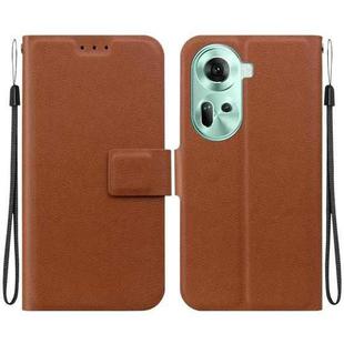 For OPPO Reno11 Global Ultra-thin Voltage Magnetic Buckle Leather Phone Case(Brown)