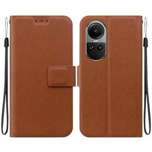 For OPPO Reno10 5G / Reno10 Pro 5G Global Ultra-thin Voltage Magnetic Buckle Leather Phone Case(Brown)