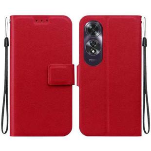 For OPPO A60 4G Ultra-thin Voltage Magnetic Buckle Leather Phone Case(Red)