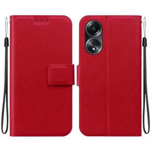 For OPPO A58 4G Ultra-thin Voltage Magnetic Buckle Leather Phone Case(Red)