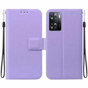 For OPPO A57 4G / 5G / A57e / A77 4G / 5G Ultra-thin Voltage Magnetic Buckle Leather Phone Case(Purple)