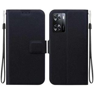 For OPPO A57 4G / 5G / A57e / A77 4G / 5G Ultra-thin Voltage Magnetic Buckle Leather Phone Case(Black)